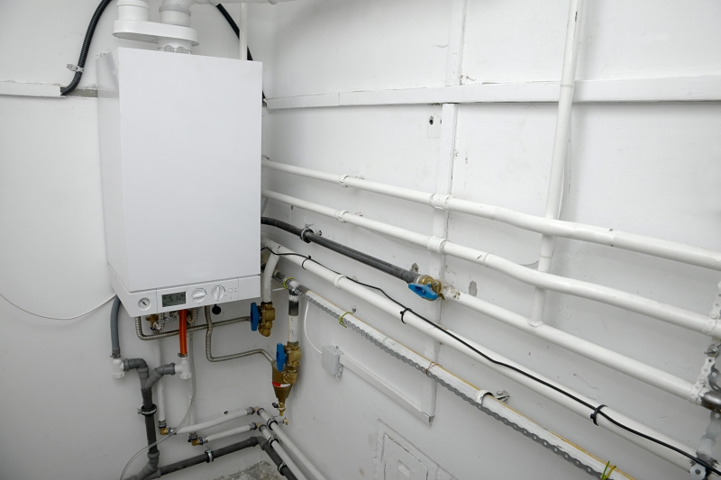 Central heating system being power flushed in Longfield